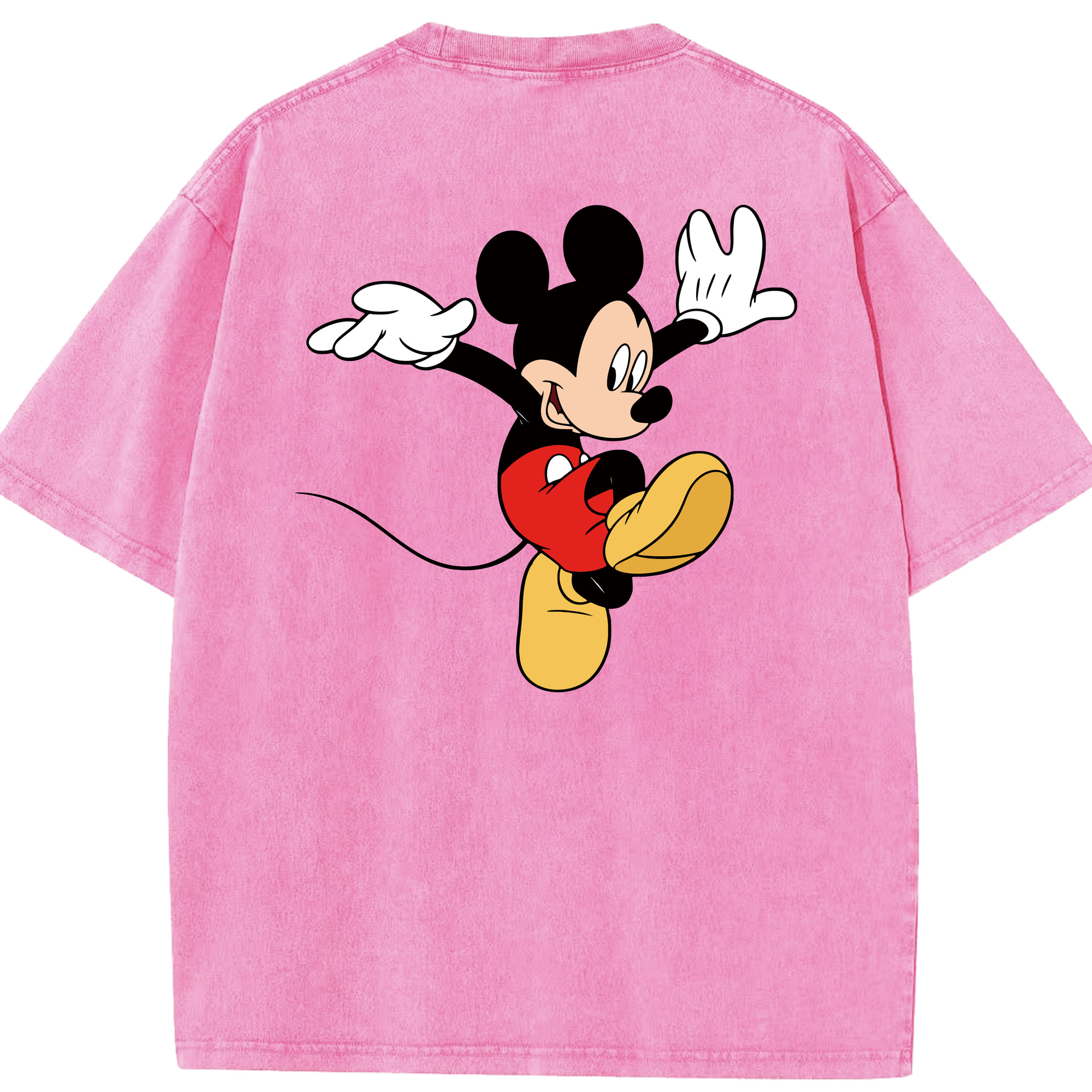 （画像用） ミッキーマウス Mickey Mouse 綿100% ヴィンテージ風 半袖Tシャツ（背面プリント）
